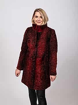 Фото товара П/пальто каракуль 010/1818В, темно-красный
