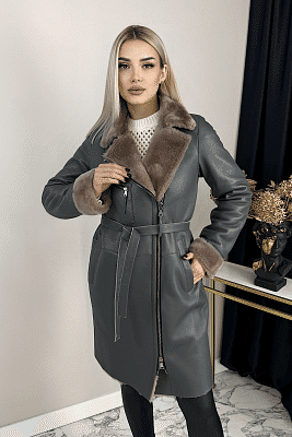 Фото товара Дубленка 1013.MSK-324 silk, серый Фото товара Дубленка 1013.MSK-324 silk, серый