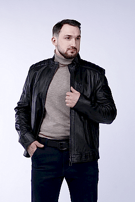 Фото товара Куртка кожа муж. 1009 2819 ZIG, черный