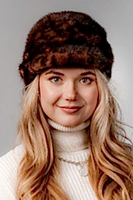 Фото товара Шапка норка 114.004, коричневый принт ln