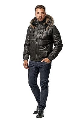 Фото товара Куртка кожа 1005.FUKS ZIG (енот), черный