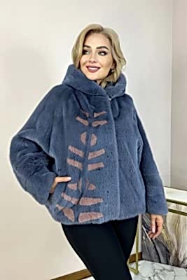 Фото товара Куртка норка 18111, голубой-розовый