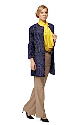 Фото товара Полупальто каракуль/свакара 013/36 Галя, фиолетовый