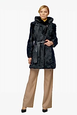 Фото товара Полупальто каракуль/свакара 013/449 (норка), черный