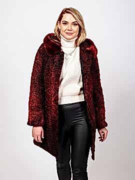 Фото товара П/пальто каракуль 010/М13 темно-красный