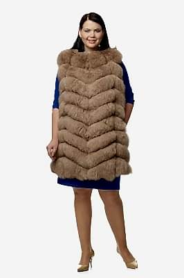 Фото товара Жилет песец, светлый капучино