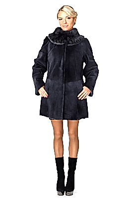 Фото товара Полупальто нутрия В70, синий