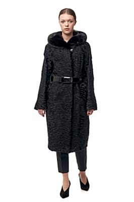 Фото товара Полупальто каракуль 013/416 Жасмин (норка), черный