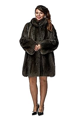 Фото товара Полупальто енот 011/К492(Е)ЕС, серый