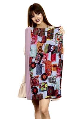 Фото товара Шарф (снуд) оля комби принт, голубой