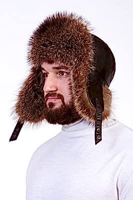 Фото товара Шапка из енота UMKME0017.2, светло-желтая