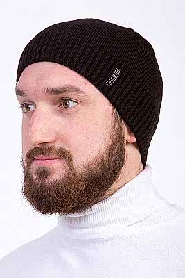 Фото товара Шапка трикотажная Томас 01 без отворота, черный Фото товара Шапка трикотажная Томас 01 без отворота, черный