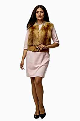 Фото товара Жилет лиса дикая (пояс замша + пряжка), рыжий